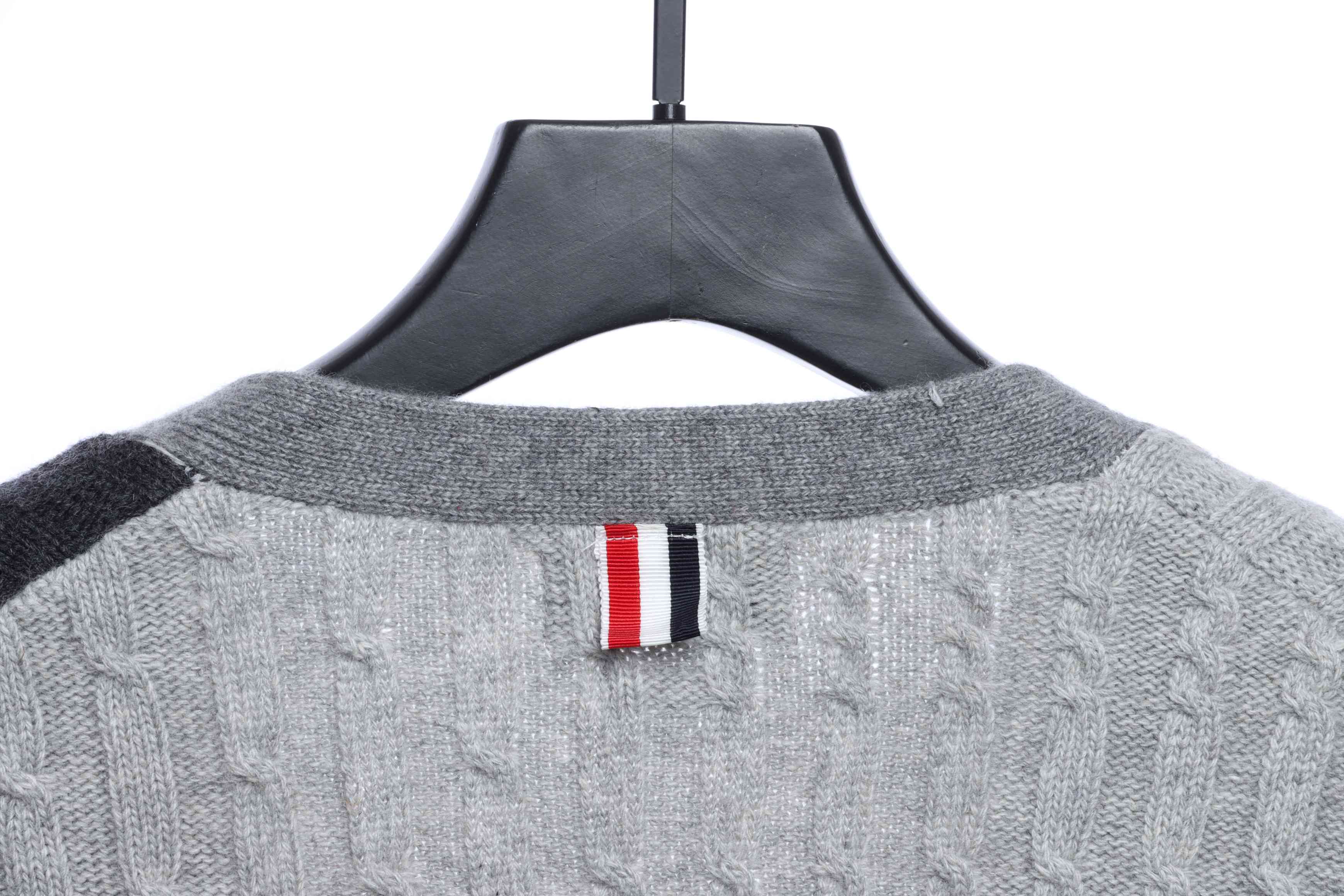 Thom Browne Special Offer Rough Pattern V-Neck Cardigan