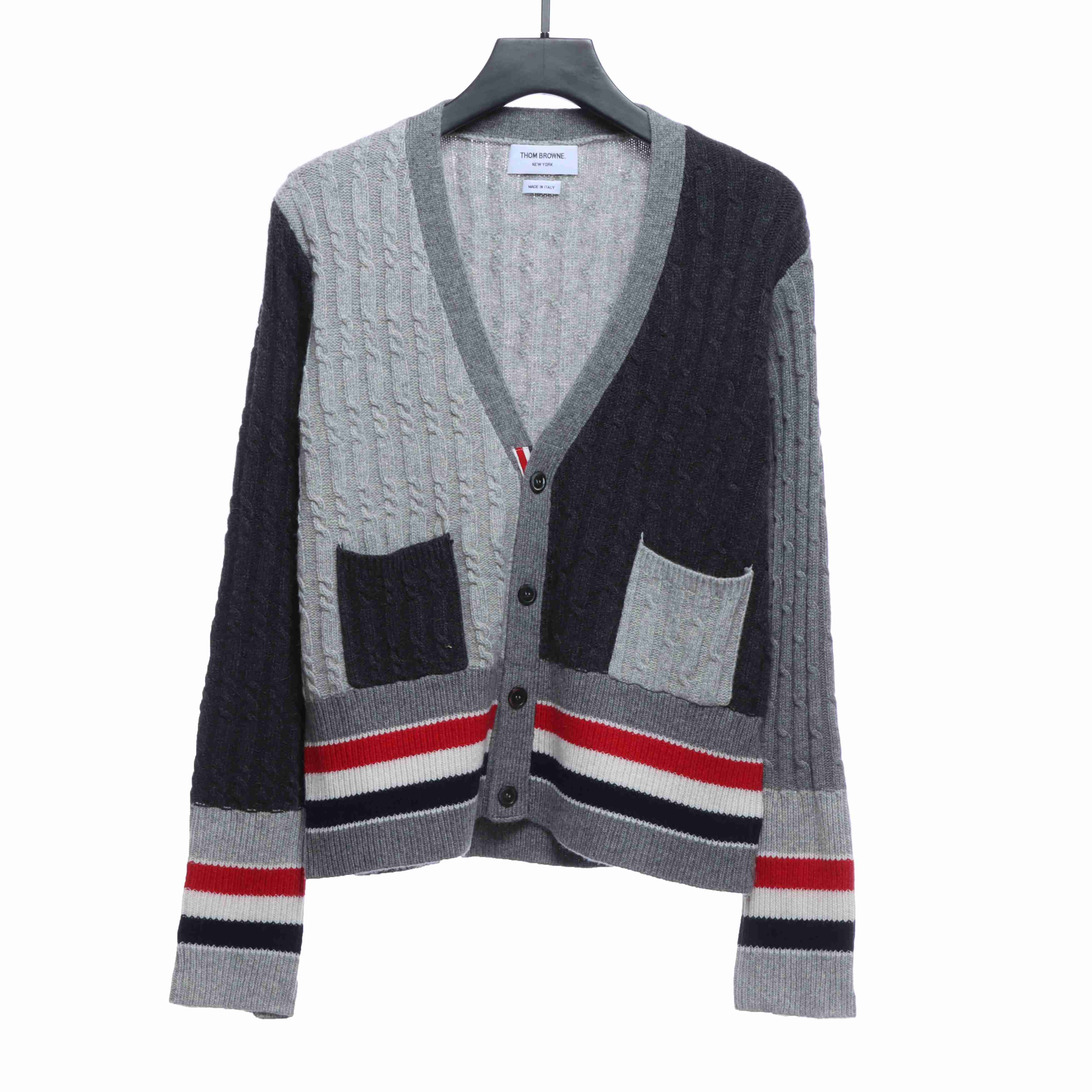 Thom Browne Special Offer Rough Pattern V-Neck Cardigan
