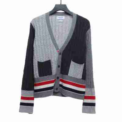 Thom Browne Special Offer Rough Pattern V-Neck Cardigan 01