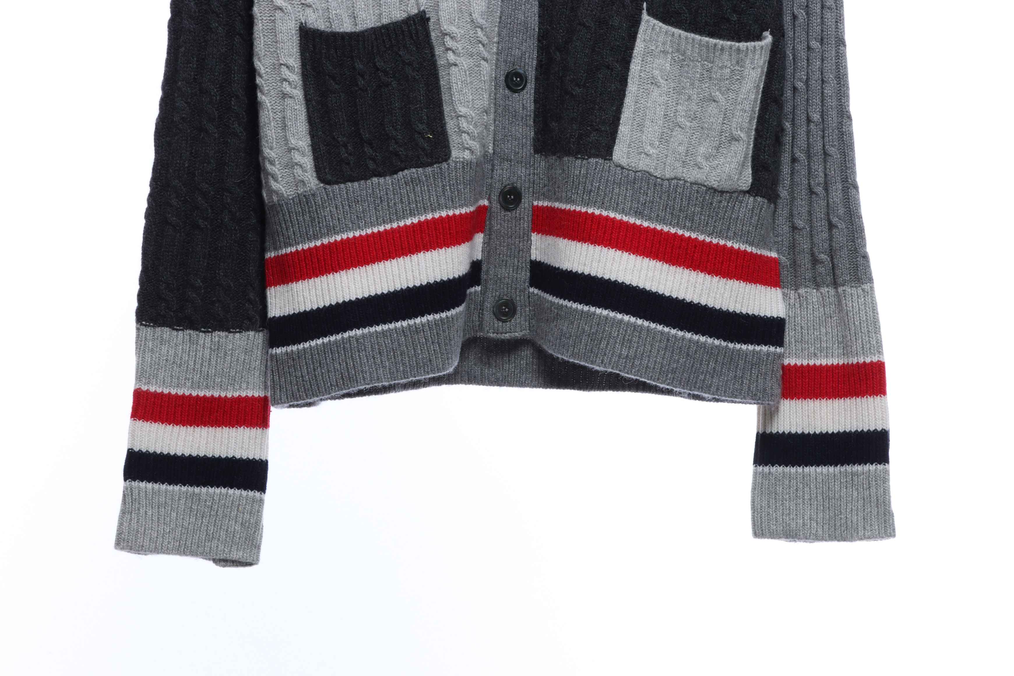 Thom Browne Special Offer Rough Pattern V-Neck Cardigan