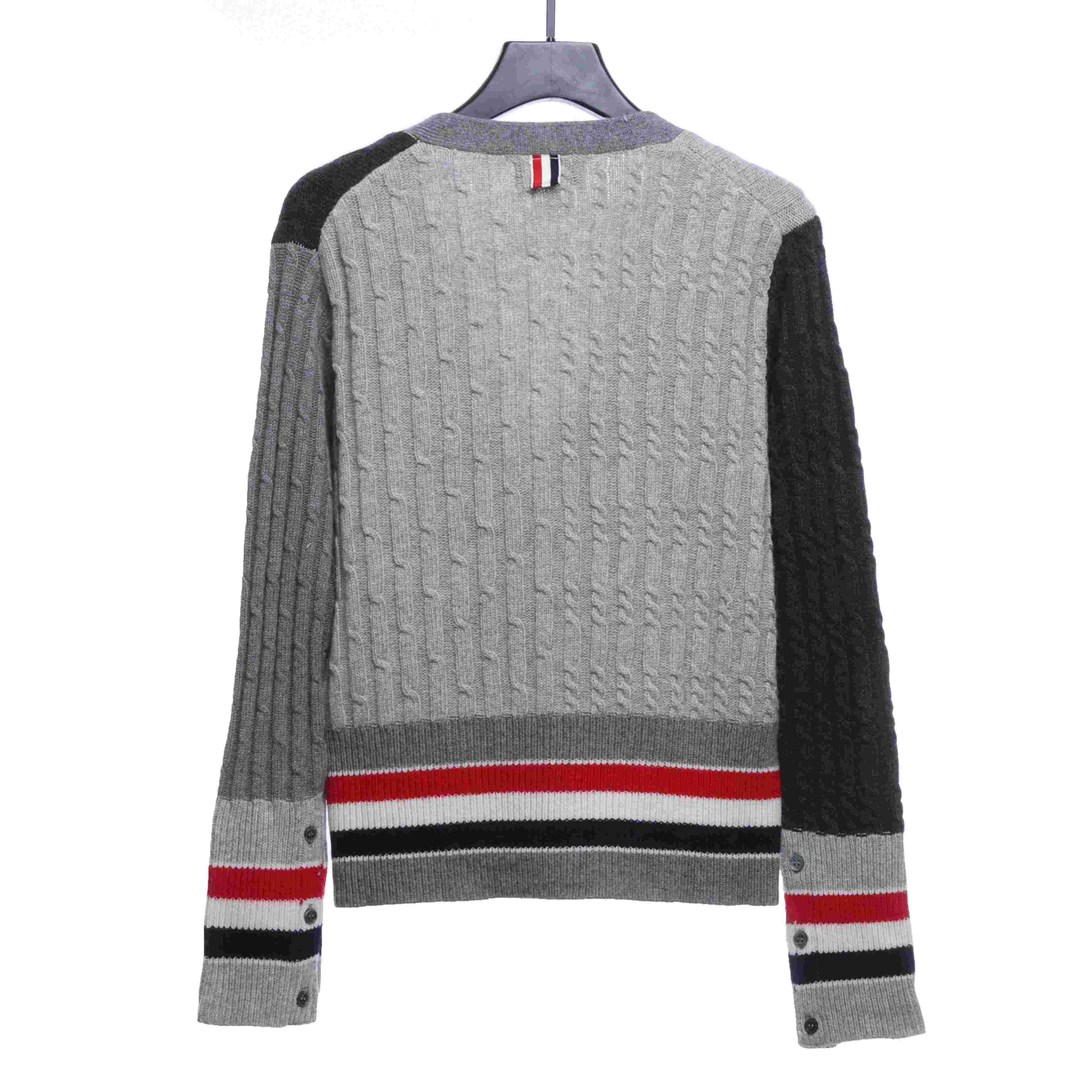 Thom Browne Special Offer Rough Pattern V-Neck Cardigan