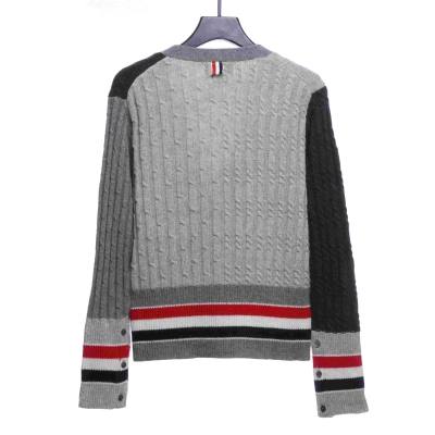 Thom Browne Special Offer Rough Pattern V-Neck Cardigan 02