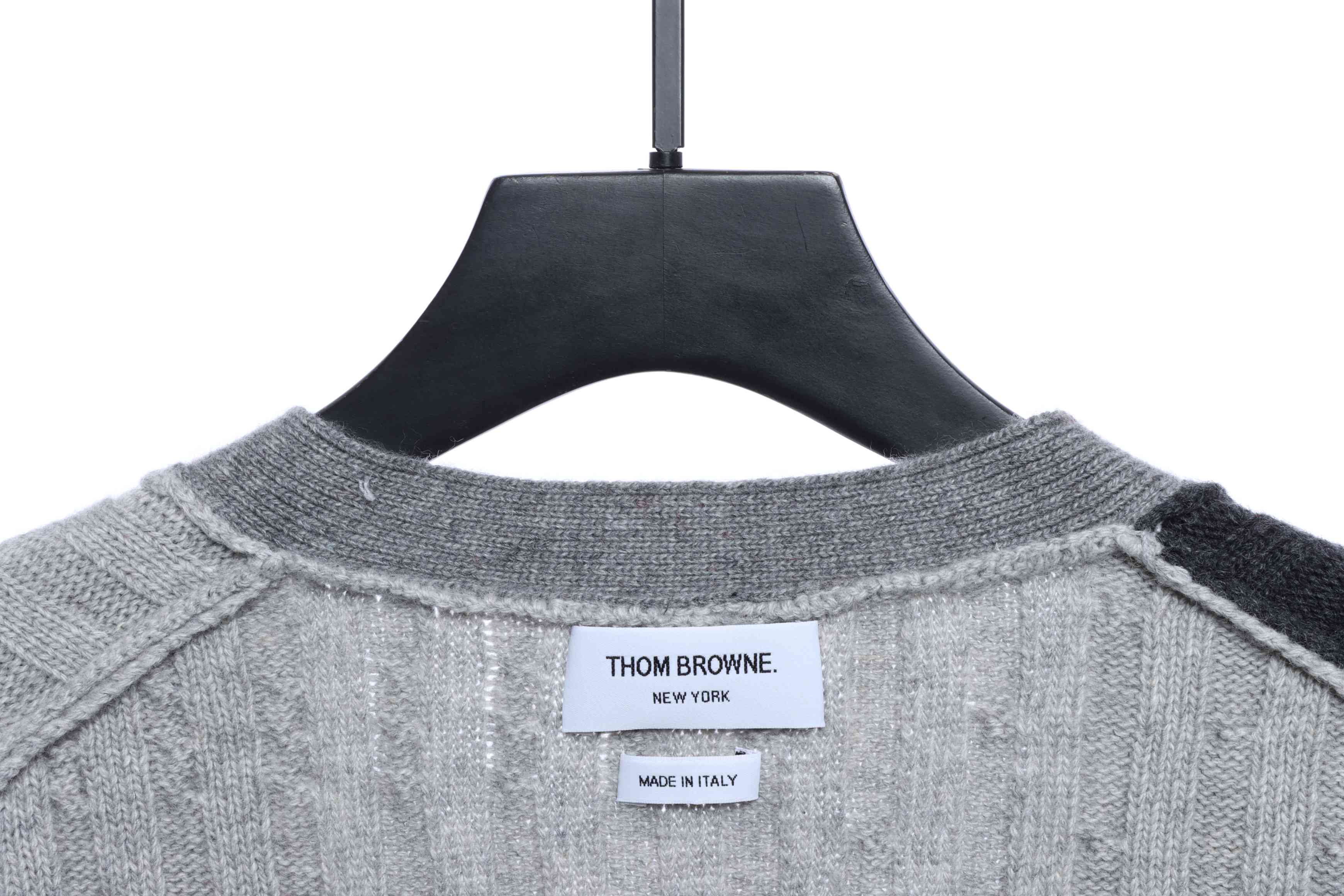 Thom Browne Special Offer Rough Pattern V-Neck Cardigan