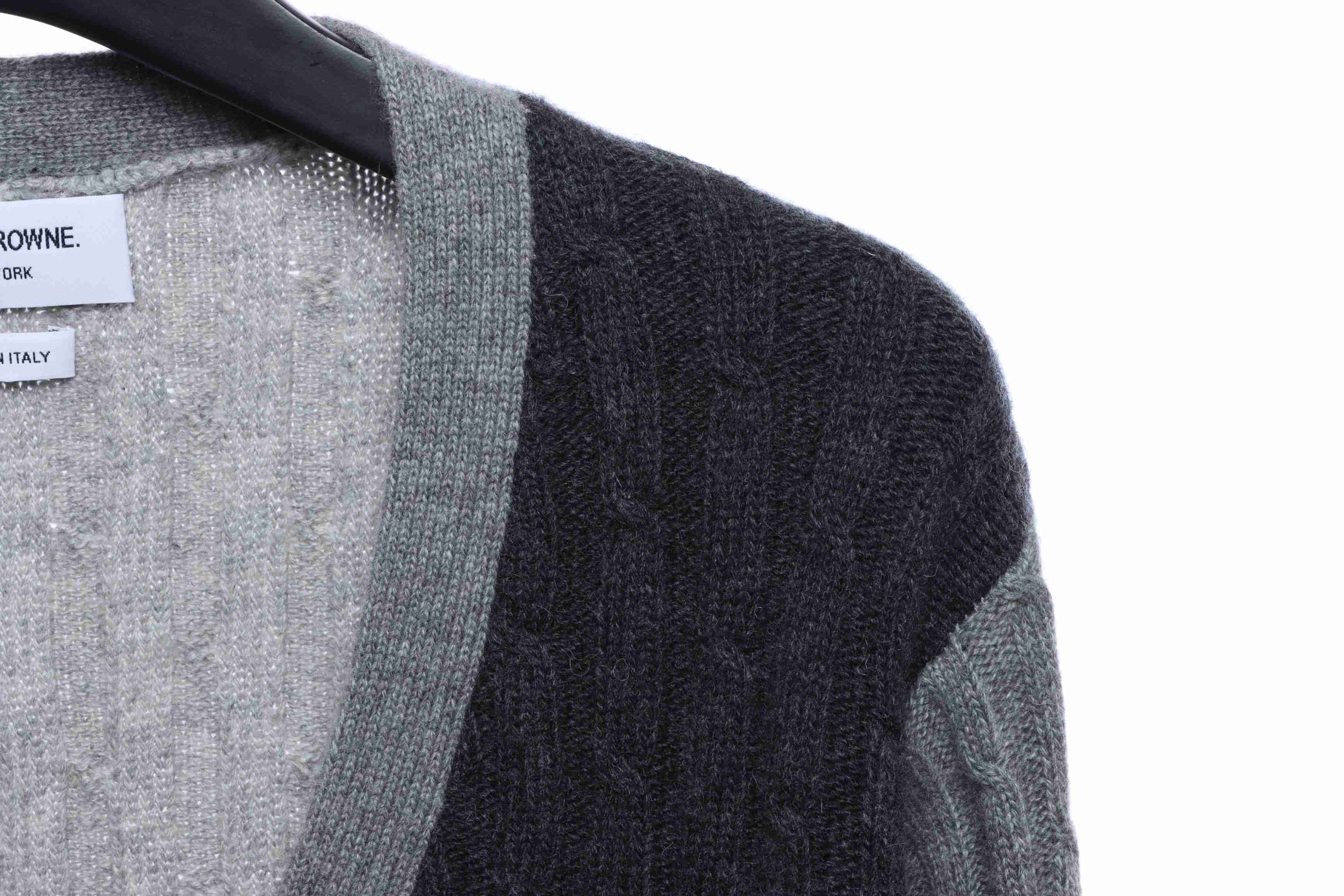 Thom Browne Special Offer Rough Pattern V-Neck Cardigan