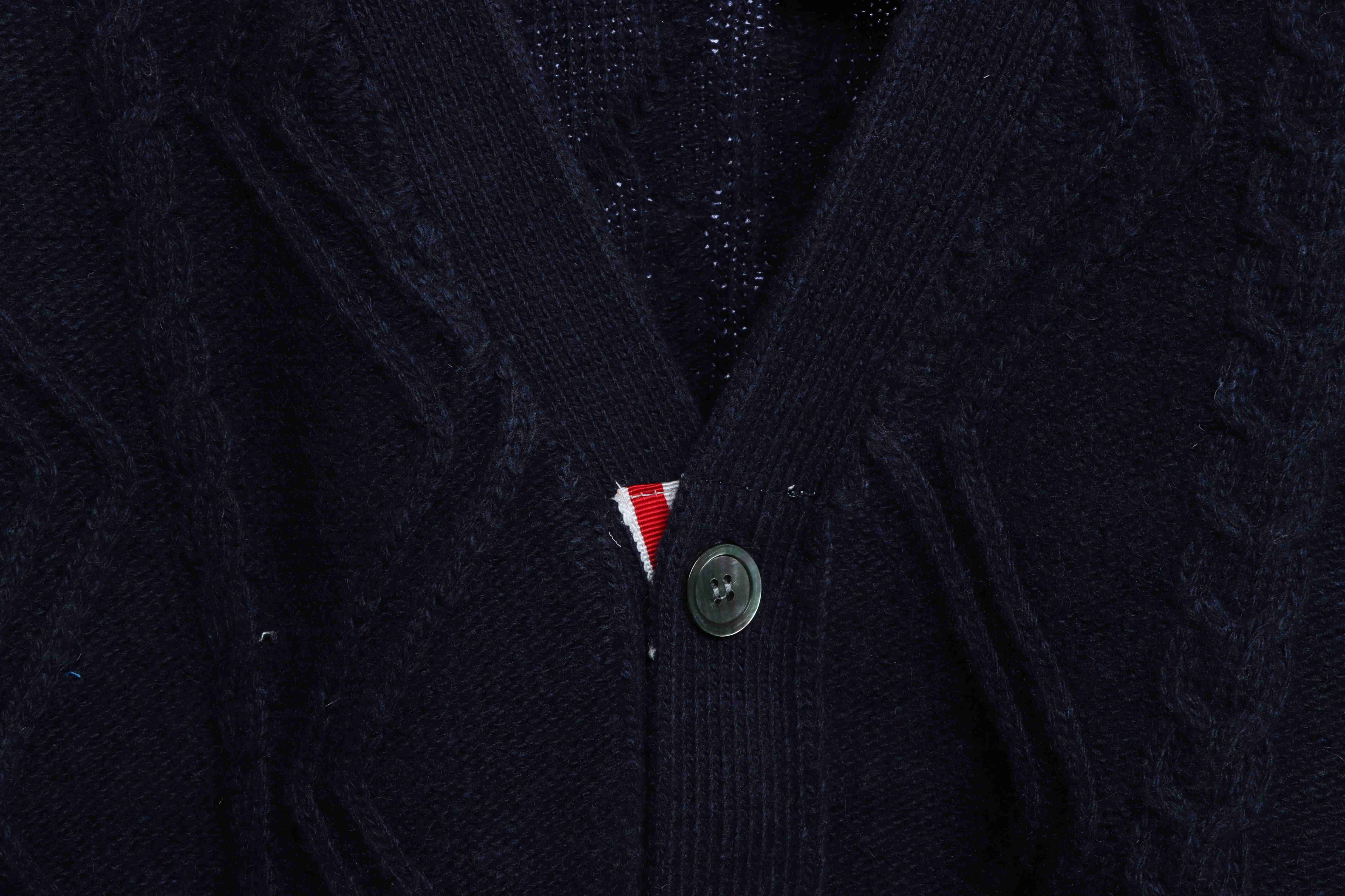 Thom Browne Thick Knit V-Neck Cardigan