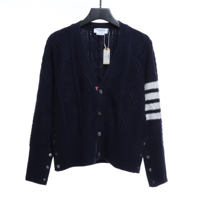 Thom Browne Thick Knit V-Neck Cardigan 01
