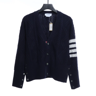 Thom Browne Thick Knit V-Neck Cardigan 01