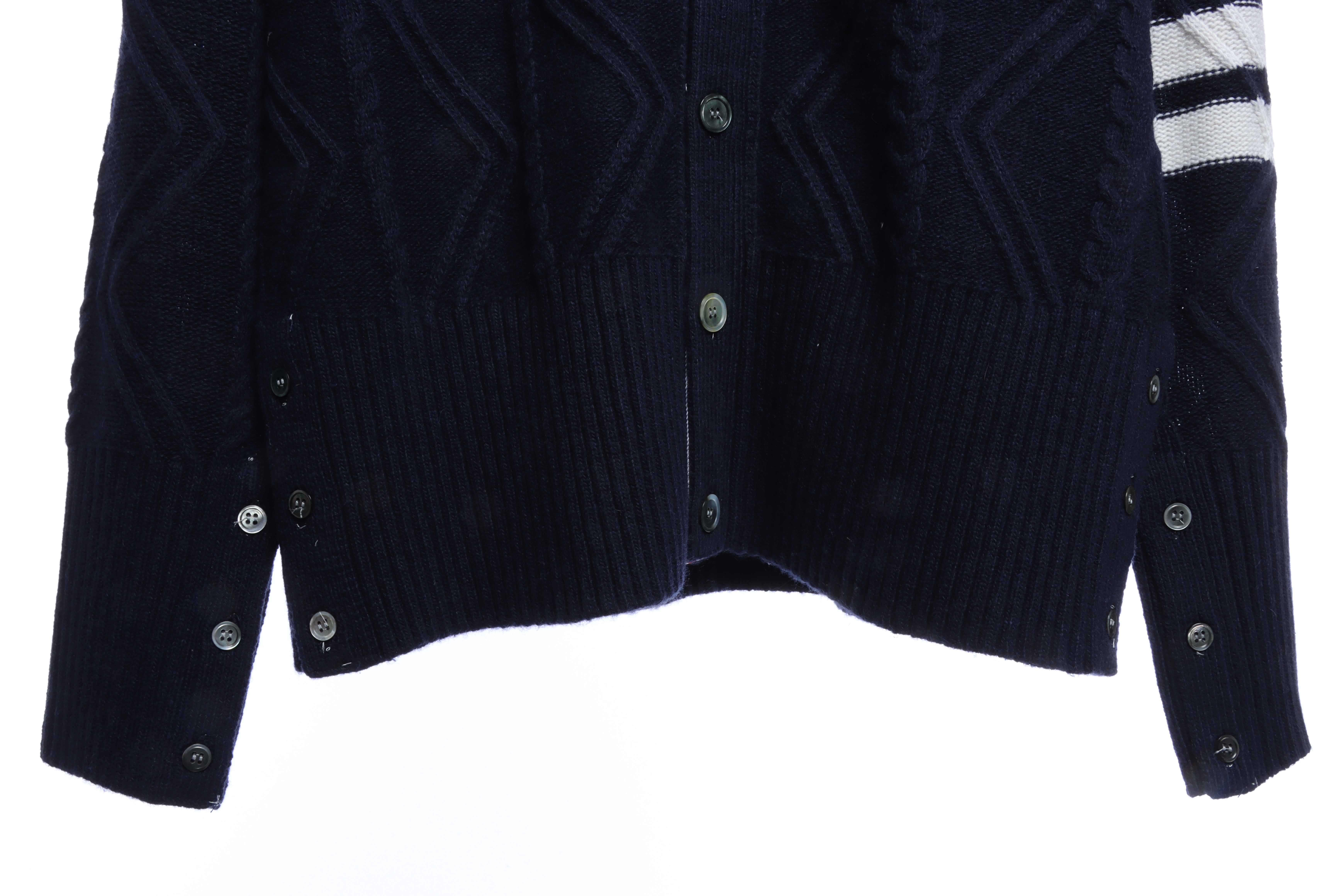 Thom Browne Thick Knit V-Neck Cardigan