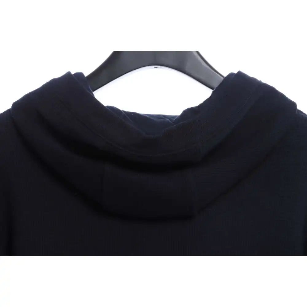 Thom Browne Waffle Hooded Cardigan Black