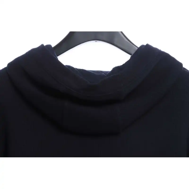 Thom Browne Waffle Hooded Cardigan Black