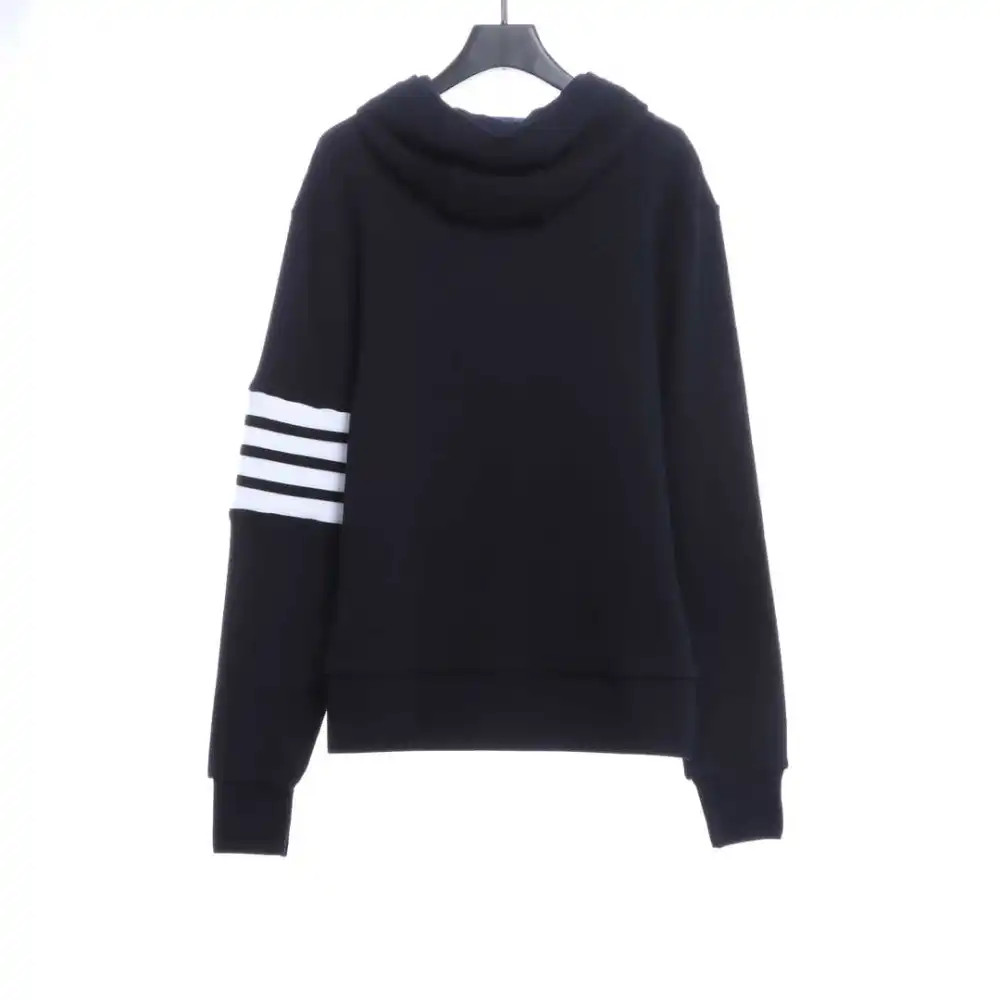 Thom Browne Waffle Hooded Cardigan Black