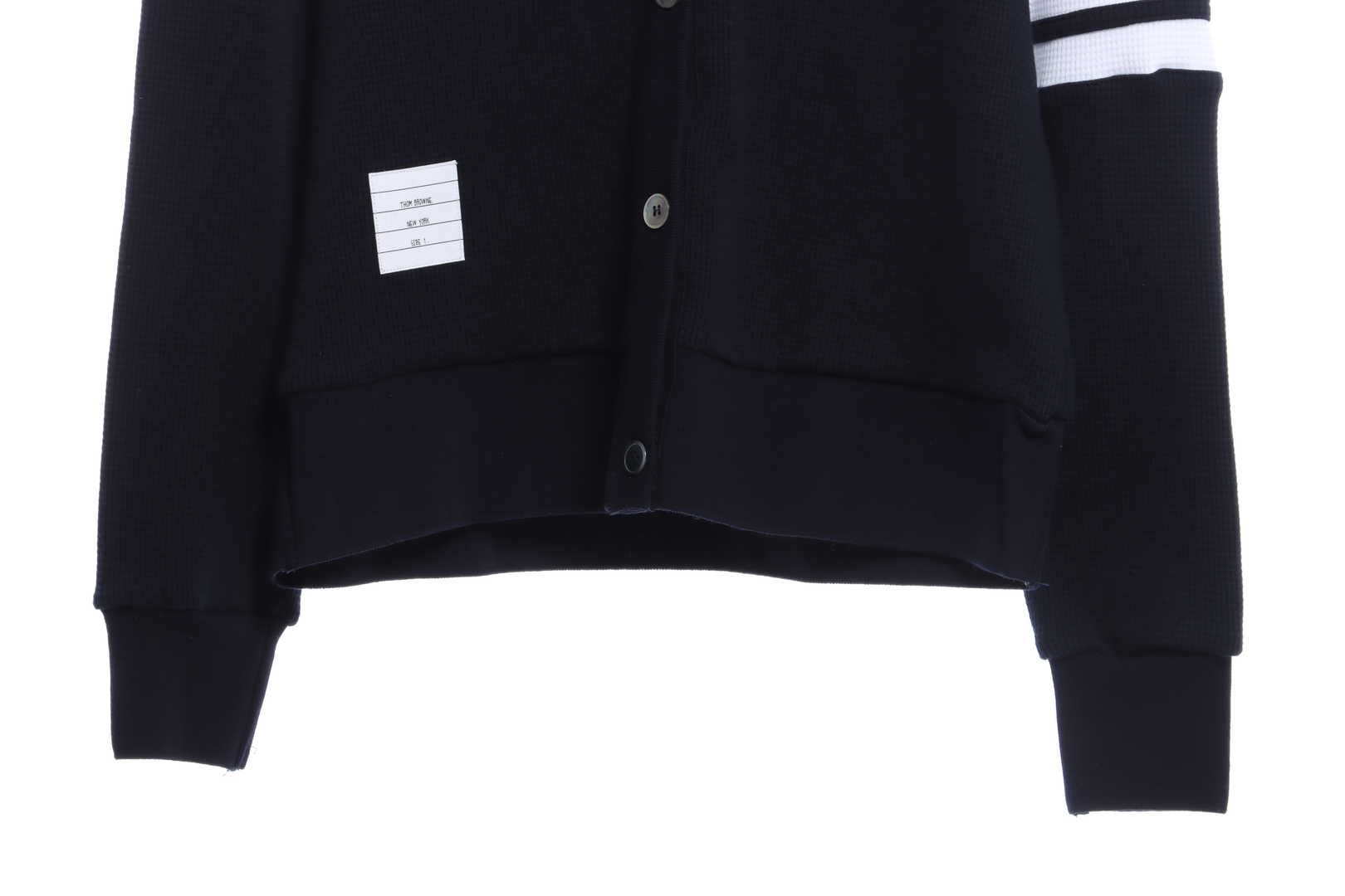 Thom Browne Waffle Hooded Cardigan Black