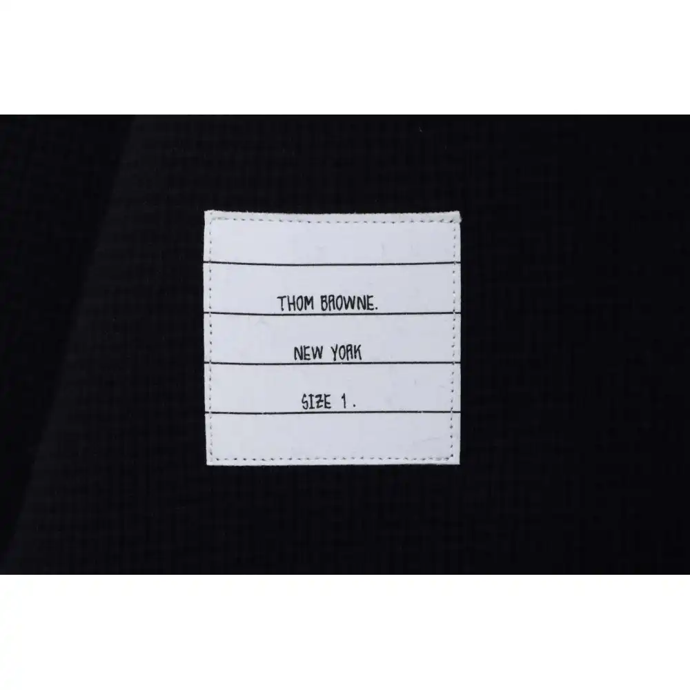 Thom Browne Waffle Hooded Cardigan Black