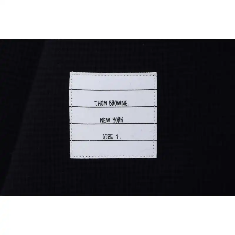 Thom Browne Waffle Hooded Cardigan Black