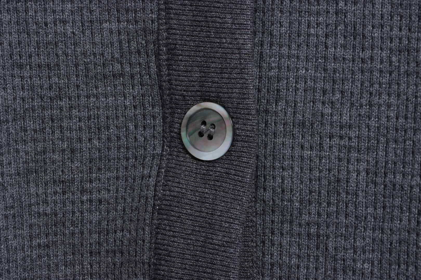 Thom Browne Waffle Hooded Cardigan Dark Grey