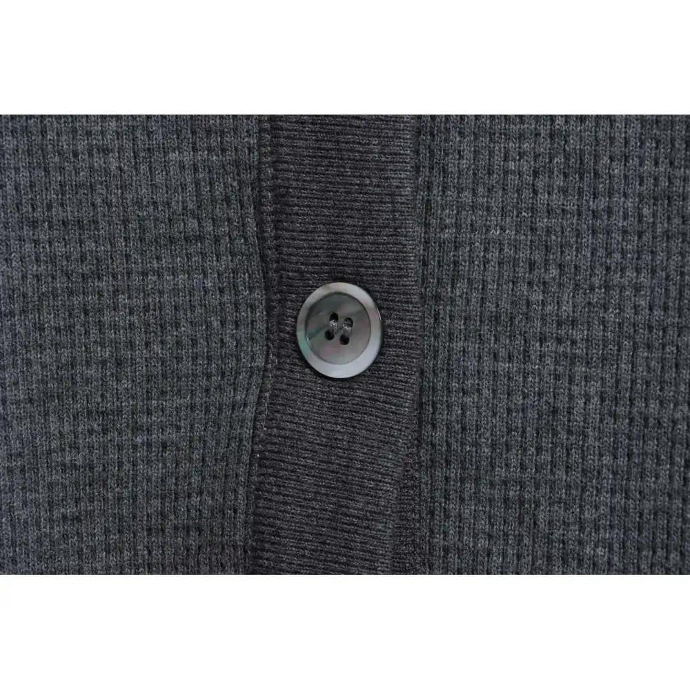 Thom Browne Waffle Hooded Cardigan Dark Grey