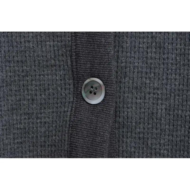 Thom Browne Waffle Hooded Cardigan Dark Grey