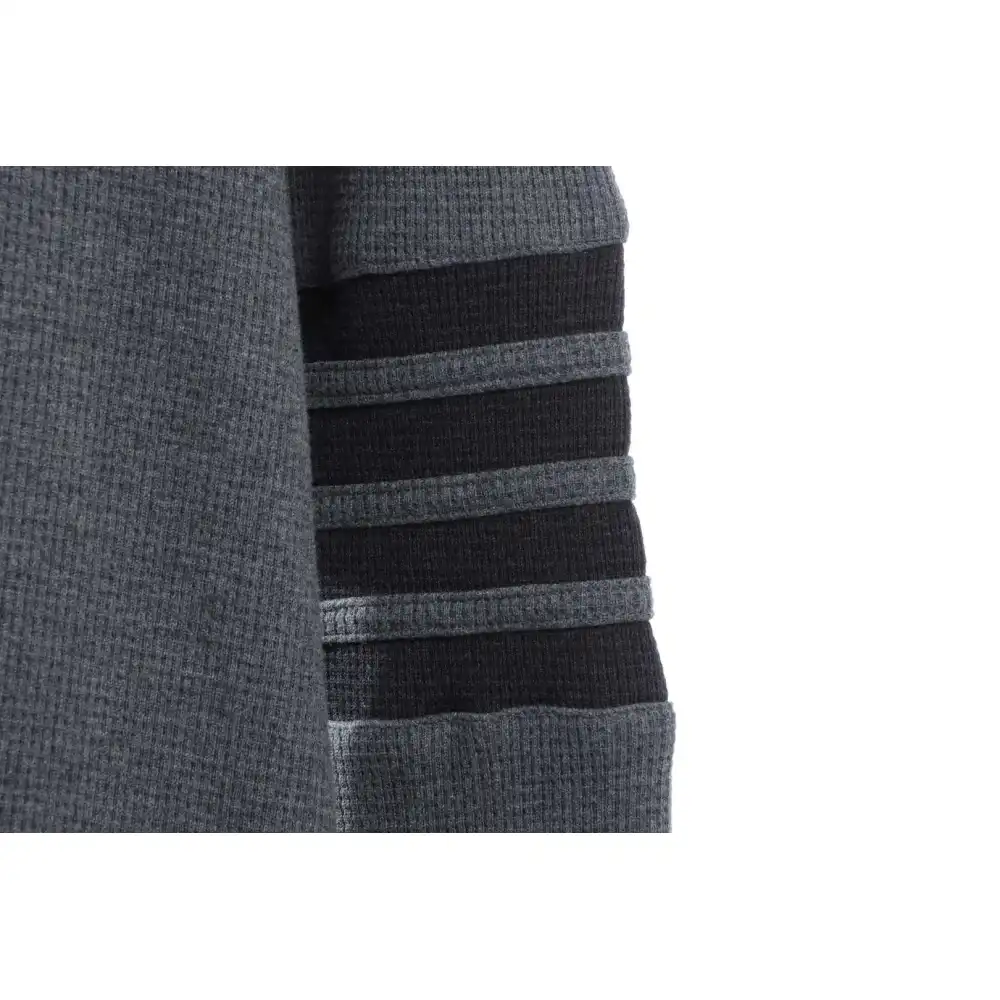 Thom Browne Waffle Hooded Cardigan Dark Grey