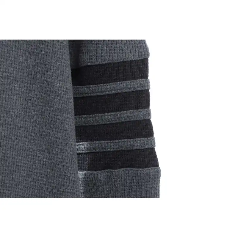 Thom Browne Waffle Hooded Cardigan Dark Grey