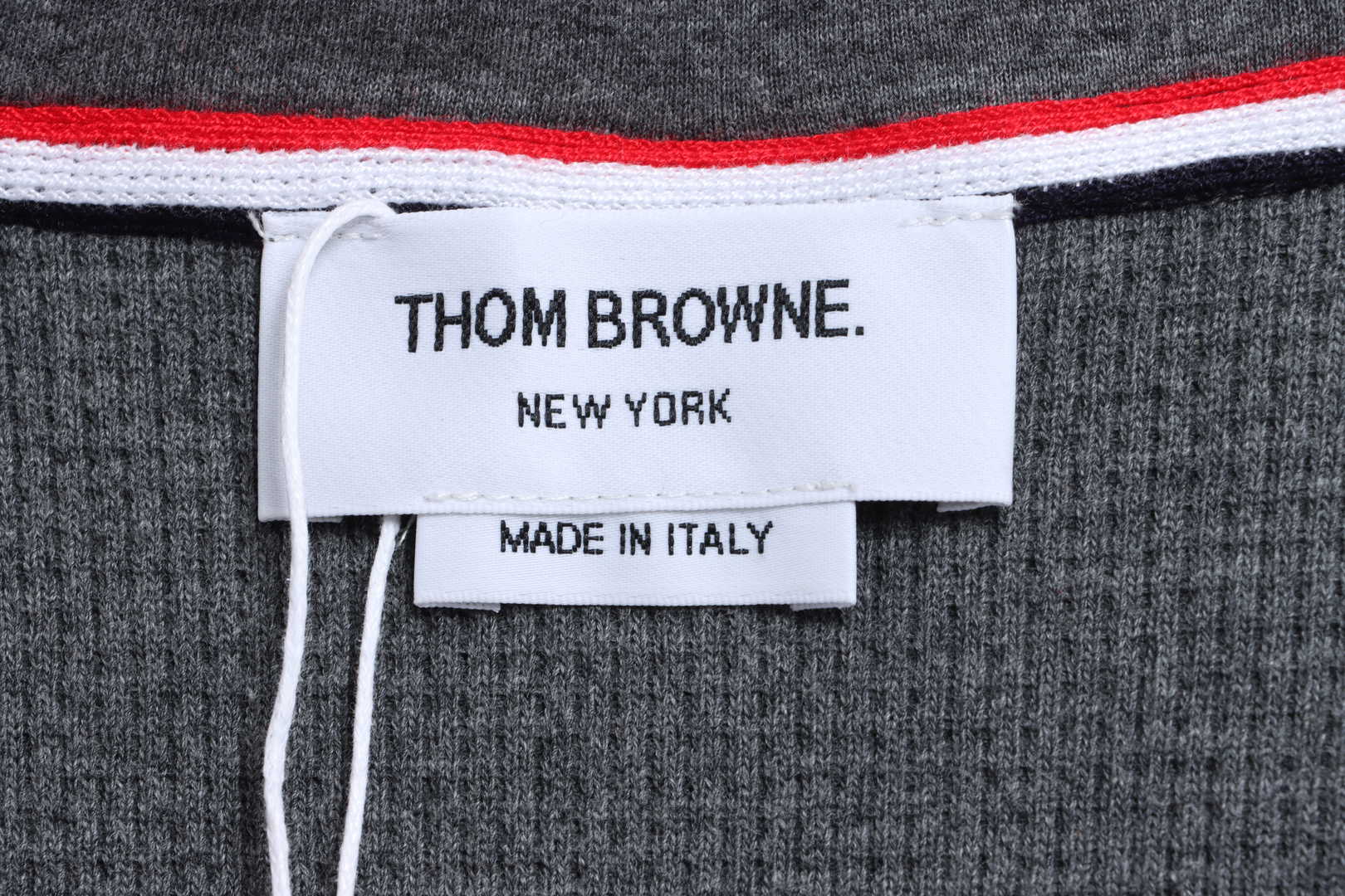 Thom Browne Waffle Hooded Cardigan Dark Grey