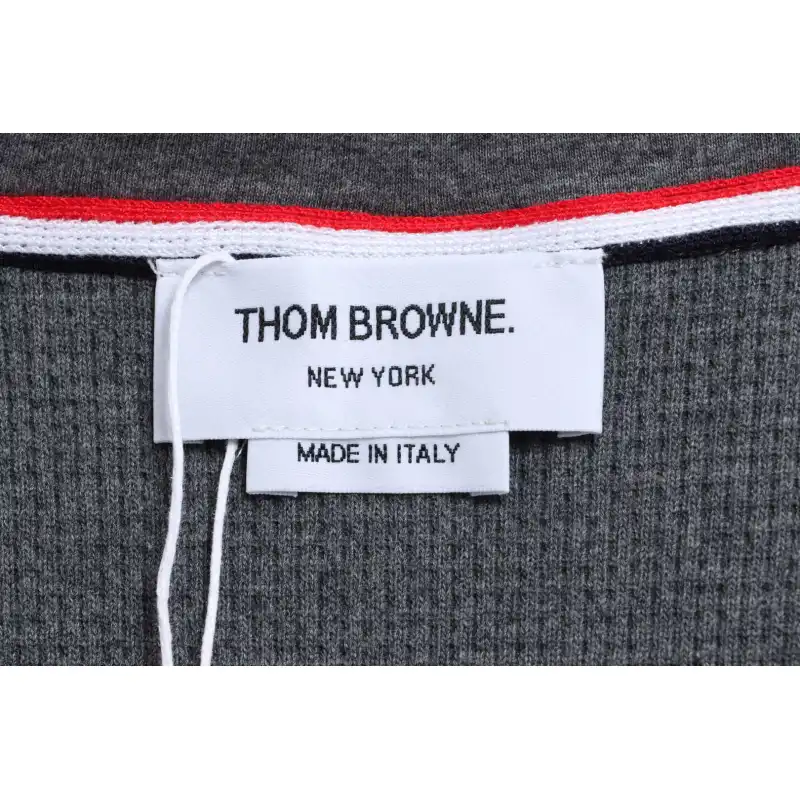 Thom Browne Waffle Hooded Cardigan Dark Grey