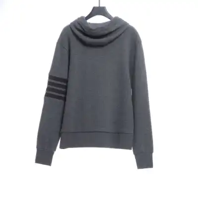 Thom Browne Waffle Hooded Cardigan Dark Grey 02