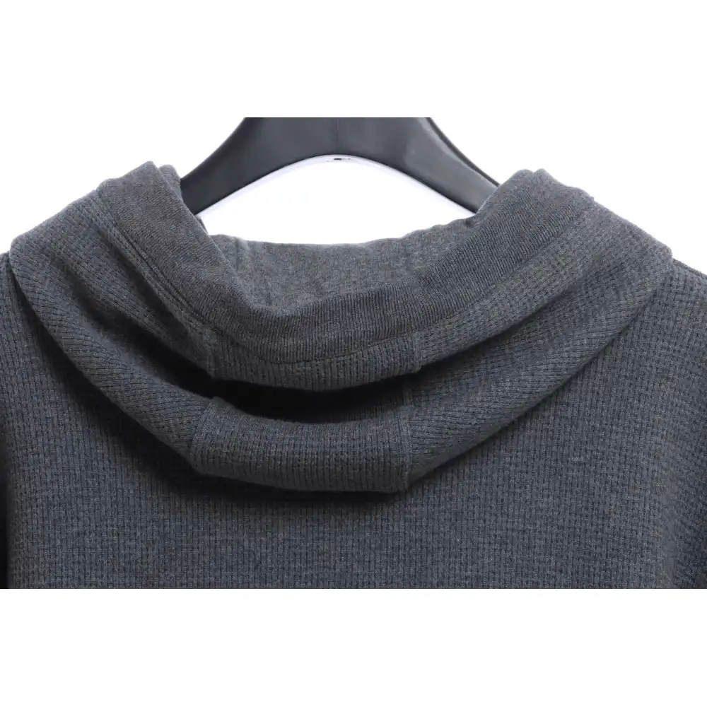 Thom Browne Waffle Hooded Cardigan Dark Grey
