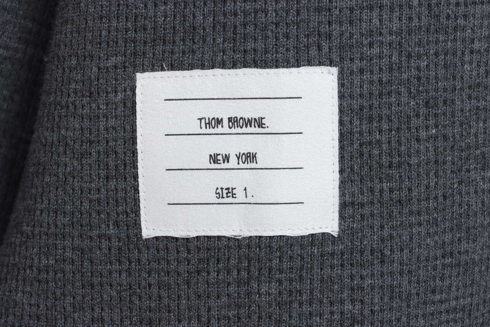 Thom Browne Waffle Hooded Cardigan Dark Grey