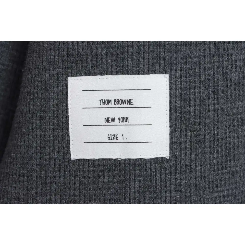 Thom Browne Waffle Hooded Cardigan Dark Grey