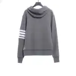 Thom Browne Waffle Hooded Cardigan Light Grey