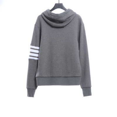 Thom Browne Waffle Hooded Cardigan Light Grey 02