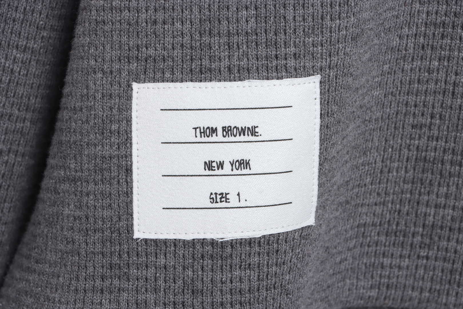 Thom Browne Waffle Hooded Cardigan Light Grey