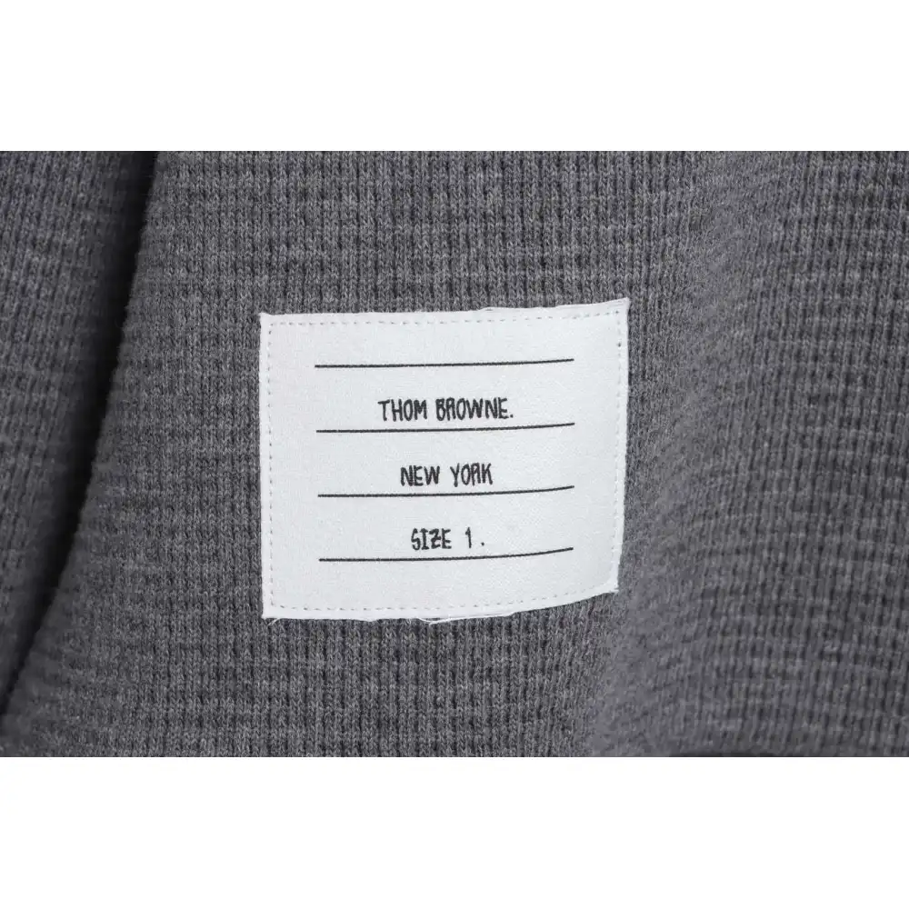 Thom Browne Waffle Hooded Cardigan Light Grey