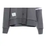Thom Browne Waffle Hooded Cardigan Light Grey