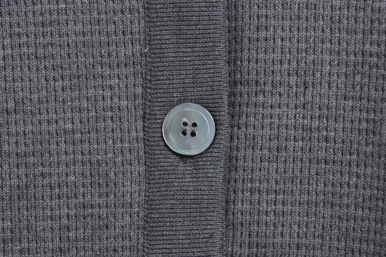 Thom Browne Waffle Hooded Cardigan Light Grey