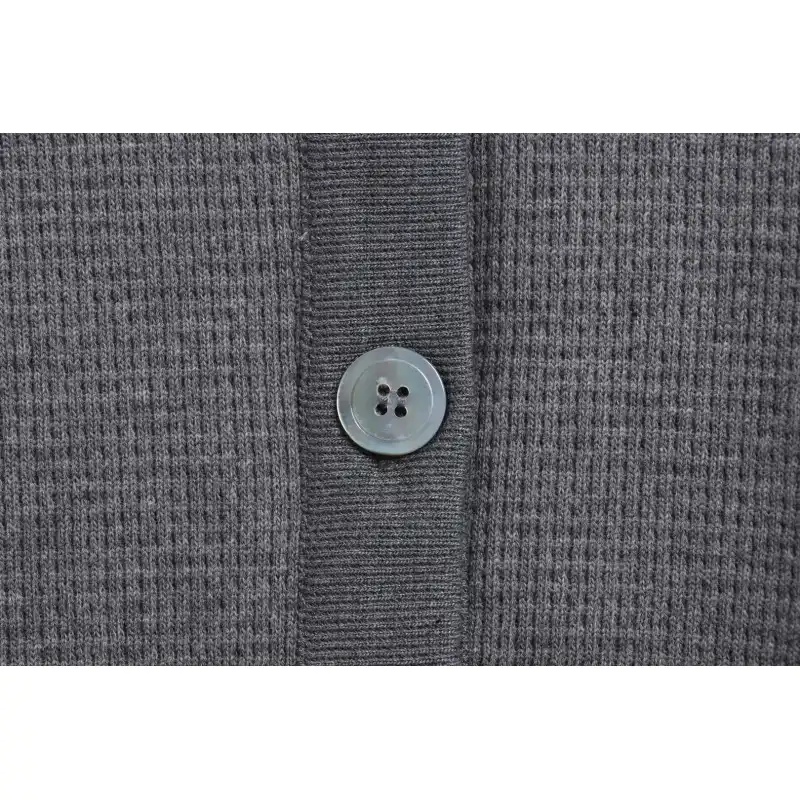 Thom Browne Waffle Hooded Cardigan Light Grey