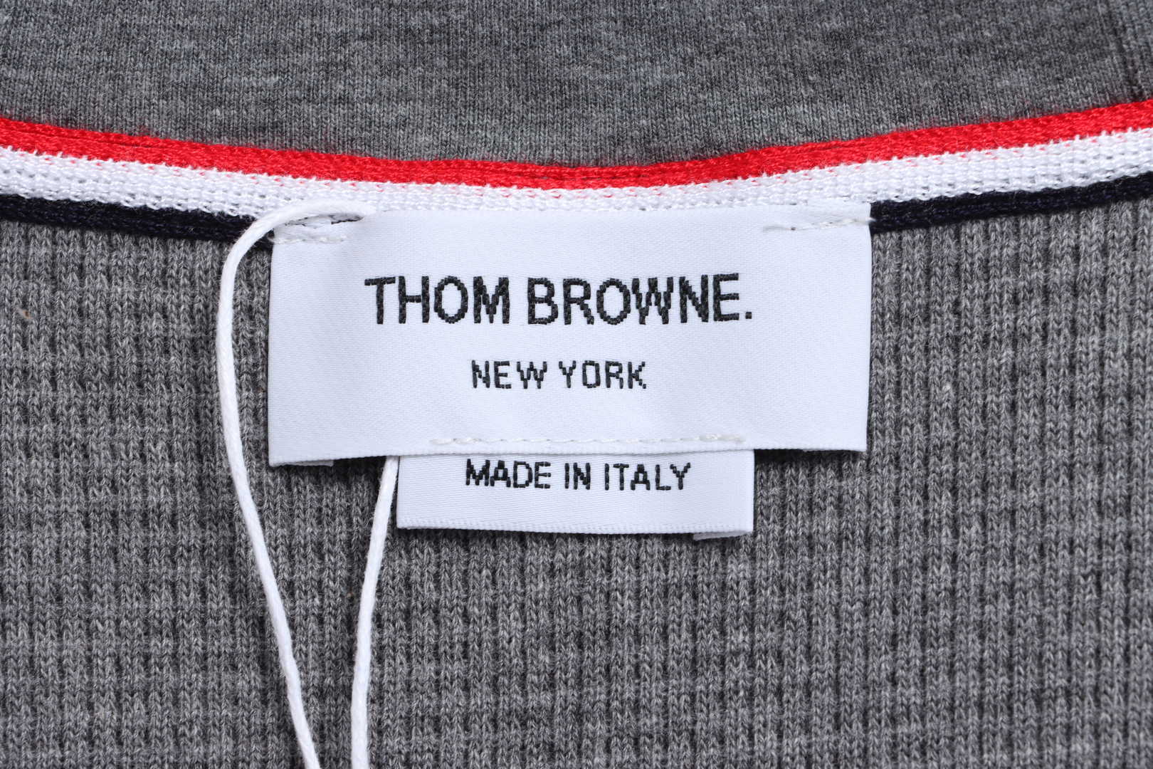 Thom Browne Waffle Hooded Cardigan Light Grey