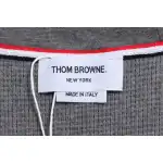 Thom Browne Waffle Hooded Cardigan Light Grey