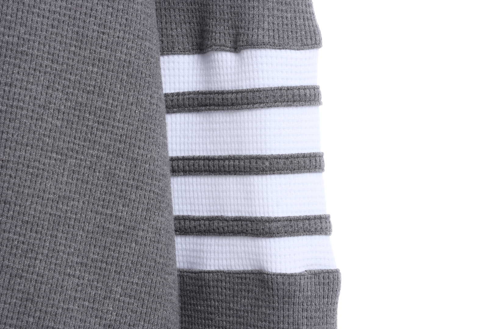 Thom Browne Waffle Hooded Cardigan Light Grey