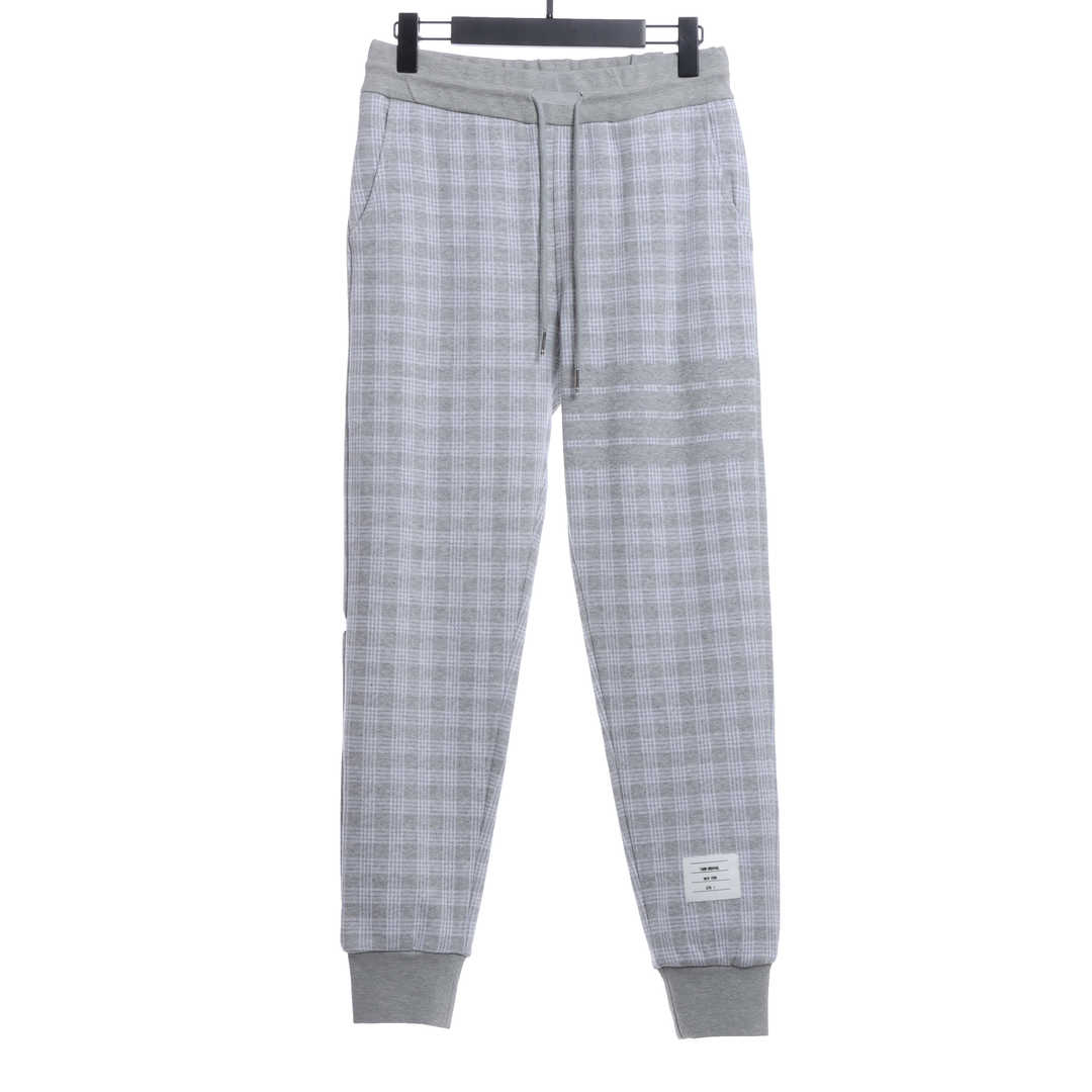 (Special offer) Thom Browne Check Jacquard Trousers Grey