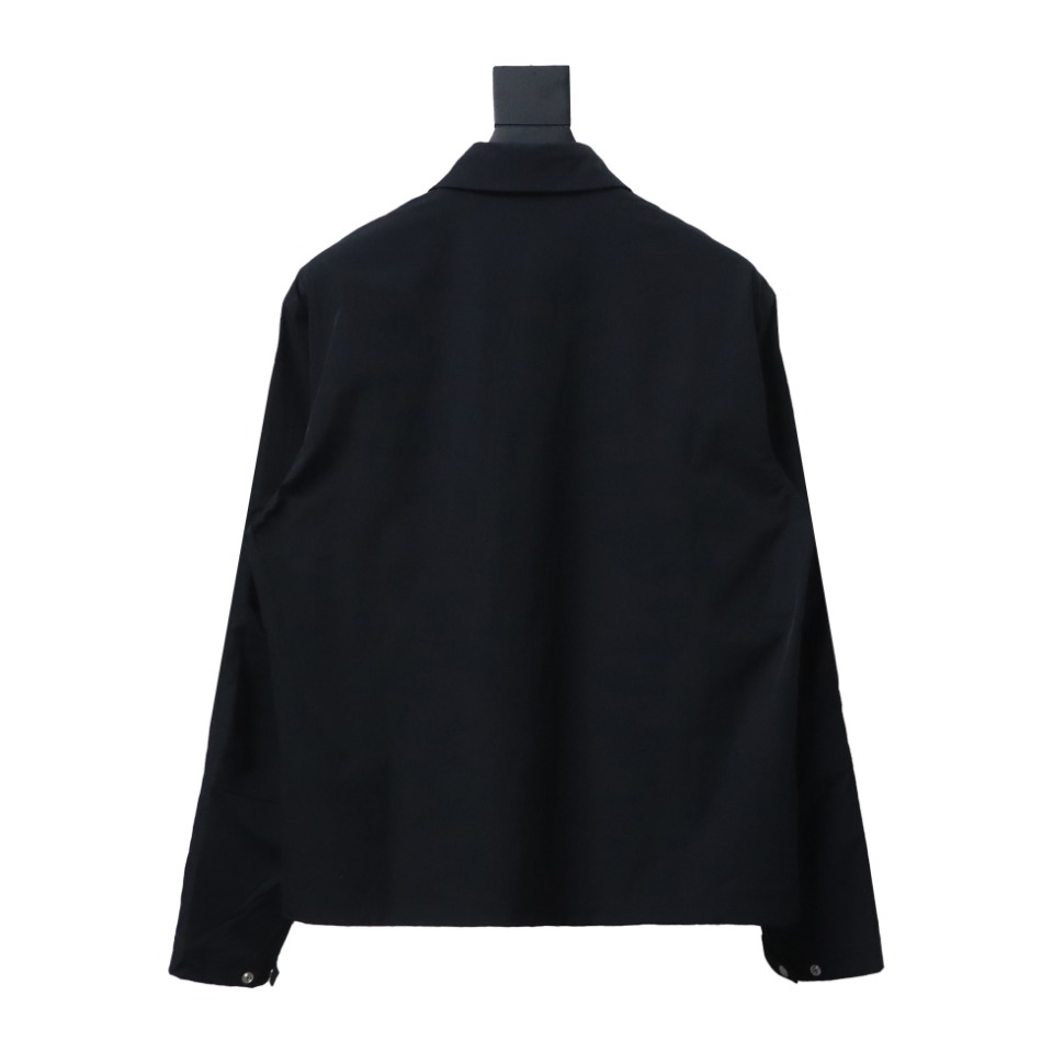 Stone Island 24Fw Star Logo Embroidered Laminated Shirt Jacket Black