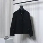 Stone Island 24Fw Star Logo Embroidered Laminated Shirt Jacket Black