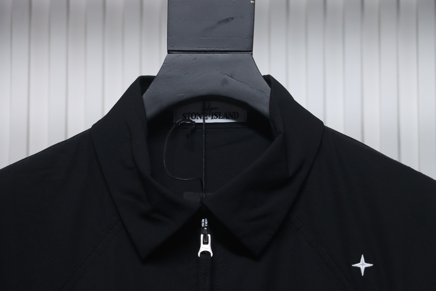 Stone Island 24Fw Star Logo Embroidered Laminated Shirt Jacket Black