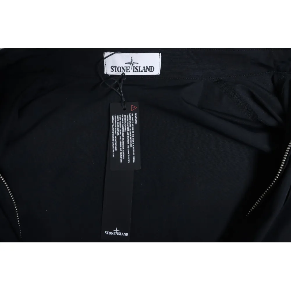 Stone Island 24Fw Star Logo Embroidered Laminated Shirt Jacket Black