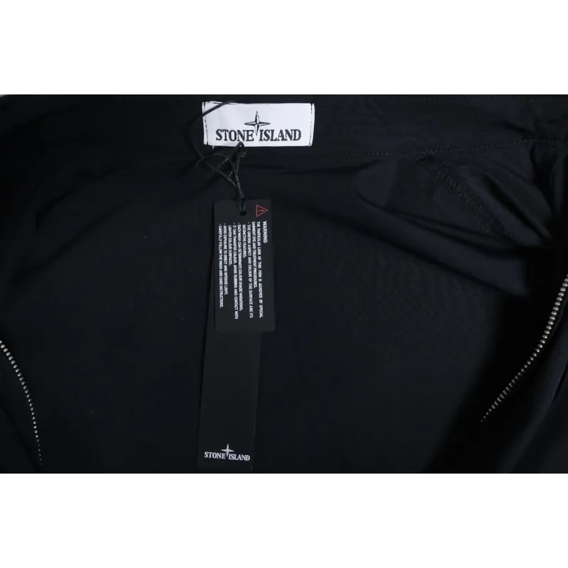 Stone Island 24Fw Star Logo Embroidered Laminated Shirt Jacket Black