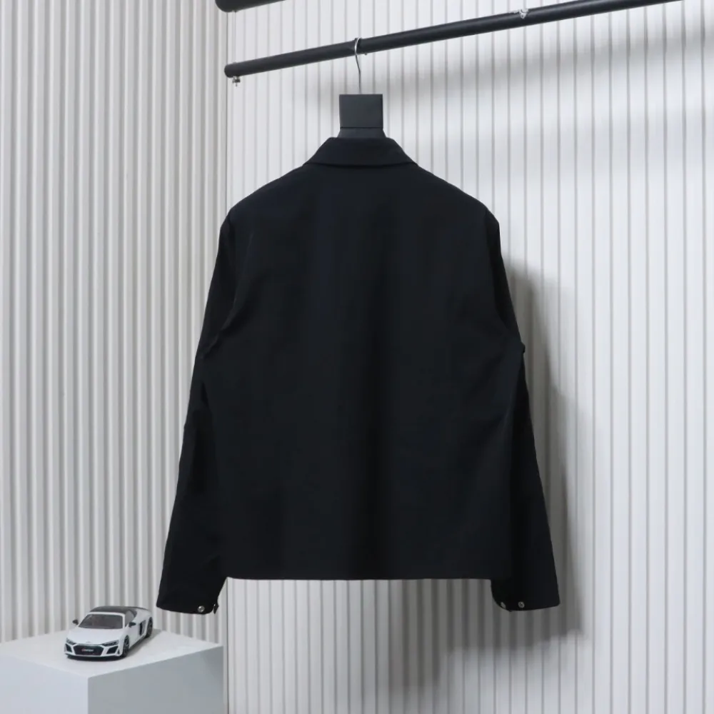 Stone Island 24Fw Star Logo Embroidered Laminated Shirt Jacket Black