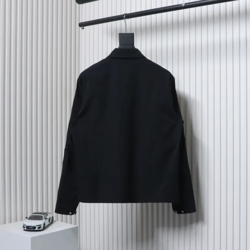 Stone Island 24Fw Star Logo Embroidered Laminated Shirt Jacket Black