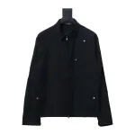 Stone Island 24Fw Star Logo Embroidered Laminated Shirt Jacket Black
