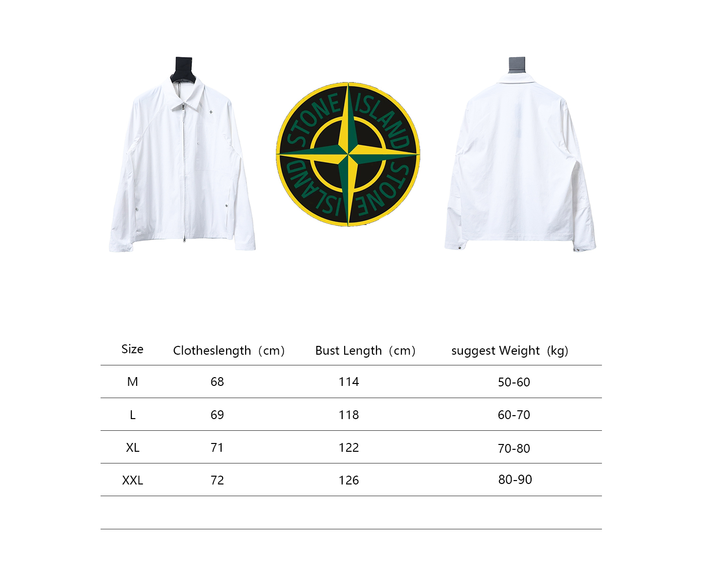 Stone Island 24Fw Star Logo Embroidered Laminated Shirt Jacket White