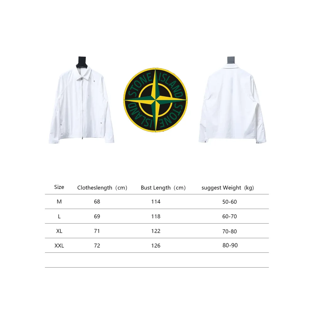 Stone Island 24Fw Star Logo Embroidered Laminated Shirt Jacket White